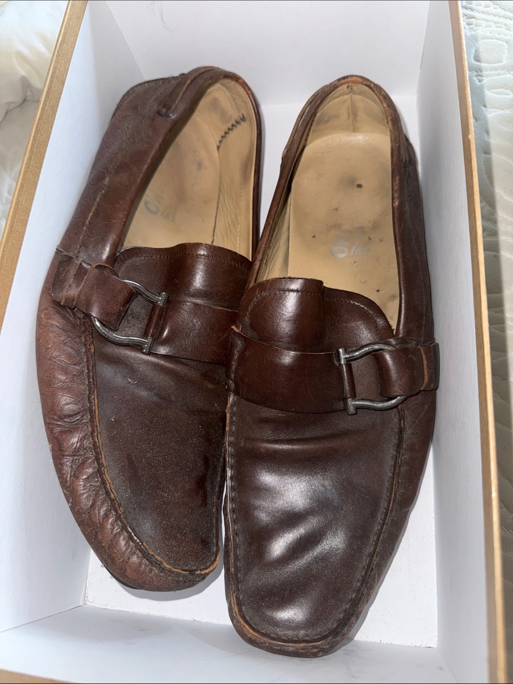 Salvatore Ferragamo Brown Leather Double-Bit Loafers
